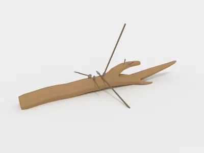 LowPoly StoneTools wooden axe Low-poly 3D model