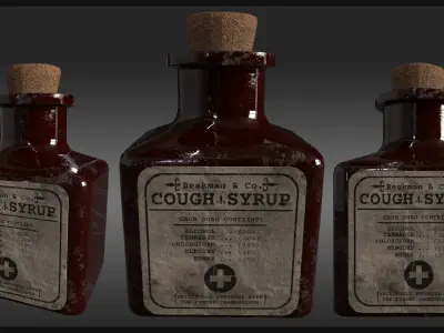 Plague Doctor Medicine Bottles Low-poly 3D model