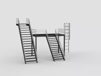 modular industrial stairs  3D model
