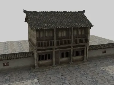 Ancient buildings Chinese Ancient architecture Low-poly 3D model