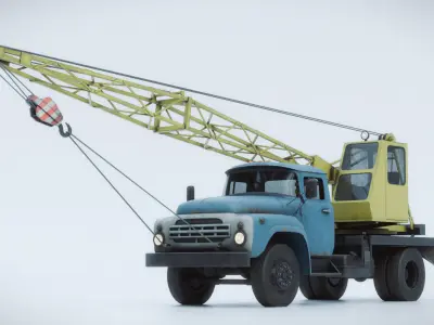 Mobile Crane Low-poly 3D model purchase