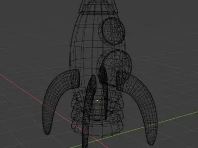 Low Poly Rocket Ship Free low-poly 3D model
