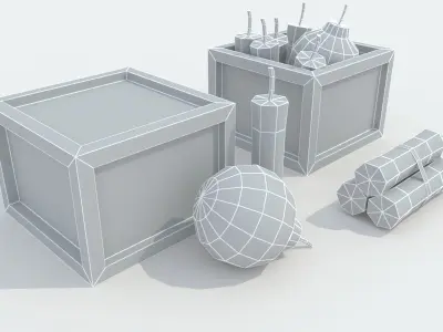 TNT pack cartoon Low-poly 3D model