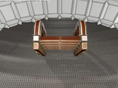 Wood Stairs Construction Element 11  Low-poly 3D model