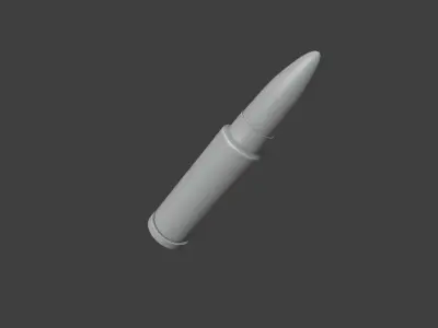 Cartridge for a homemade Kalashnikov assault rifle Free low-poly 3D model
