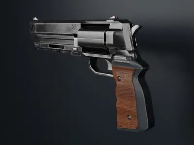 Revolver Gun law Breaker Low-Poly 3D Model Low-poly 3D model