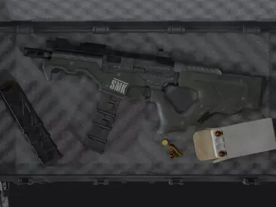 SMK2 Submachine gun Low-poly 3D model