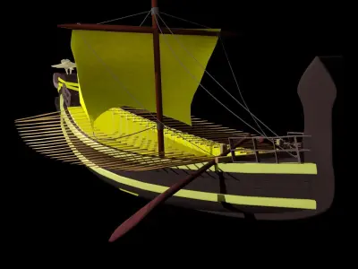 Sailing Vessel Low-poly 3D model  Low-poly 3D model