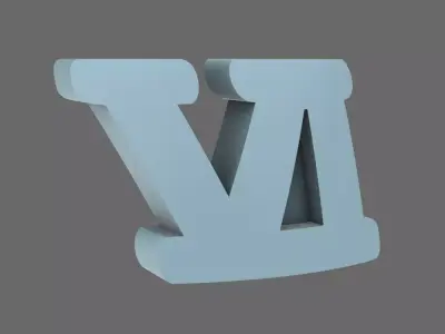 Space Knights V10B Standard Roman Numeral 06 Shoulder Symbols 3D print model