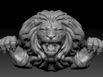 Angry lion Free 3D model