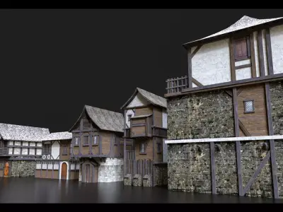 Medieval Modular Buildings  Vol 01 3D model