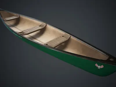 Canoe 1 PBR Game Ready Low-poly 3D model