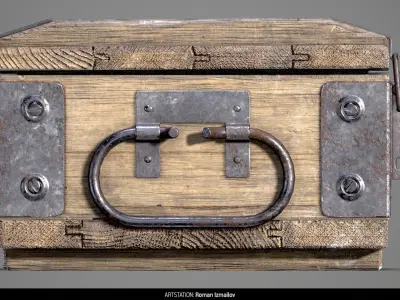 Wooden military ammo box case crate Free low-poly 3D model