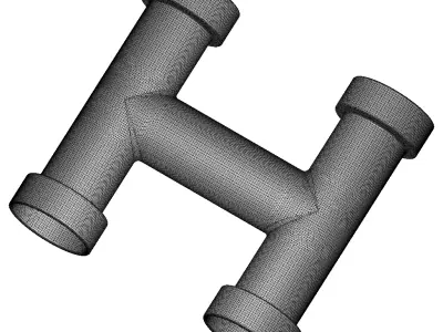 Transparent Plumbing H Fitting 3D model