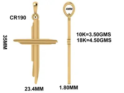 CROSS PENDANT CR190 3D print model