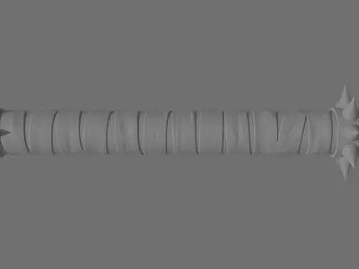 Axe with Crystals Low-poly 3D model