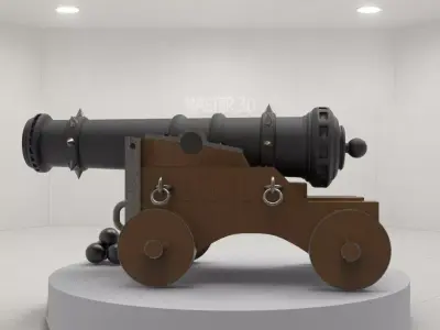 Medieval Cannon  High Detail 3D Model for Printing 3D model