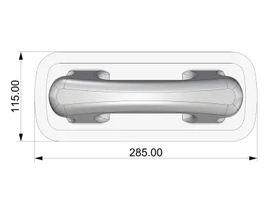 Inflatable Boat Handle 245mm 3D model