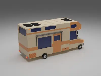 RV Motorhome Low-poly  3D model