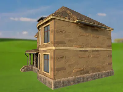 House homestead villa PBR  game ready Low-poly 3D model