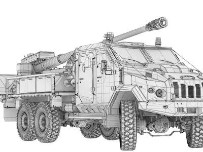 Howitzer Bogdana 3D model