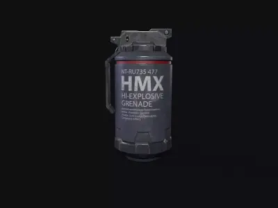 HMX Hi-explosive Grenade Low-poly 3D model