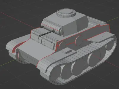 Pz II J Low-poly 3D model