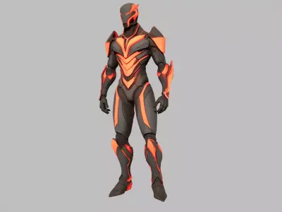 Futuristic Battle Exosuit Low-poly 3D model
