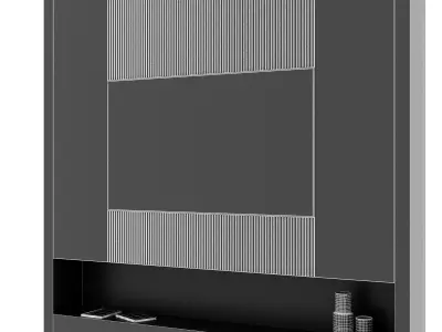 tv wall set 11 Free 3D model
