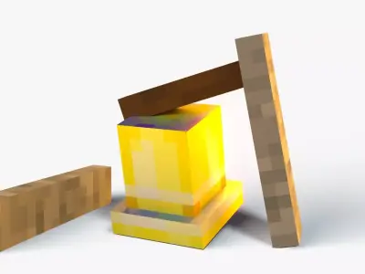 Minecraft Bell Rig Low-poly 3D model
