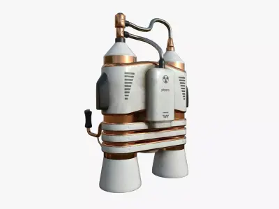 Jetpack E01 White Copper - SciFi Character Design Low-poly 3D model