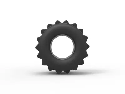 Dirt dragster rear tire 6 Scale 1 to 25 3D print model