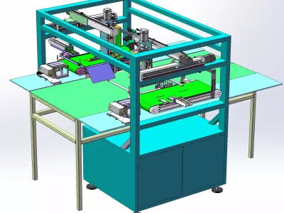 Dual-station real-time printing and labeling machine 3D model