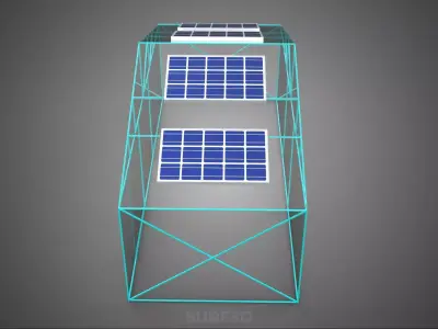 SOLAR POWERED FARM PLANT GREENHOUSE HOTHOUSE GLASSHOUSE GARDEN 3D model