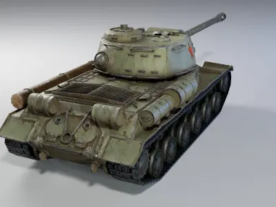 Low Poly IS-2 Soviet Heavy Tank Low-poly 3D model