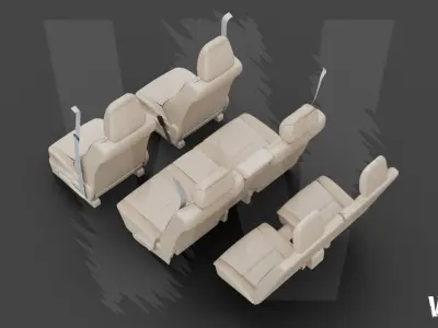 SUV complete Seat Set - Universal Car Seat Set 3D model