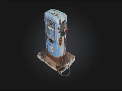 Rustic Fuel Pump  Vintage Charm from the Golden Age of Motoring 3D model