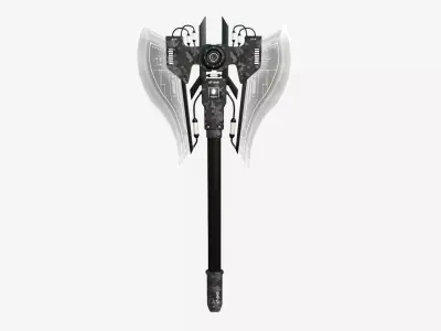 SciFi War Axe B09 Black Camo - Sci Fi Weapon Design Low-poly 3D model