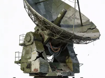 Destroyed Military Radar System 3D Model Low-poly 3D model