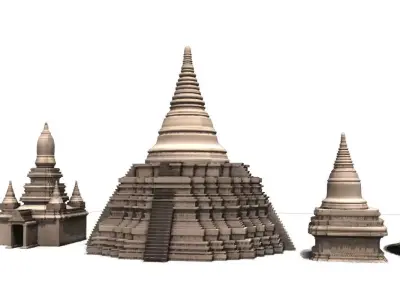 buddha temple collection 3D model