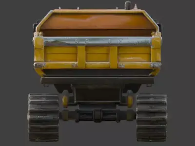 Realistic Hard Sci-Fi Industrial Tracked Hauler 3d Low-poly 3D model