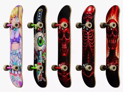 Y2K Skate Pack PBR 4K Game Model Low-poly 3D model
