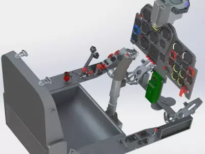 ME262 high definition complete cockpit 3D print model
