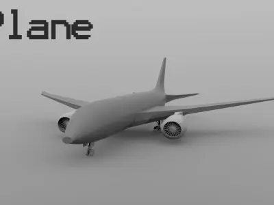 Low-Poly Model of Boeing Airplane Low-poly 3D model