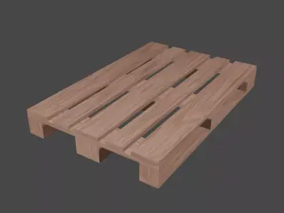 Wooden Pallet Free low-poly 3D model 3