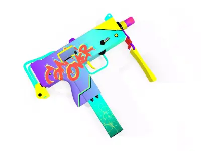 Mac-10  gun Low-poly 3D model