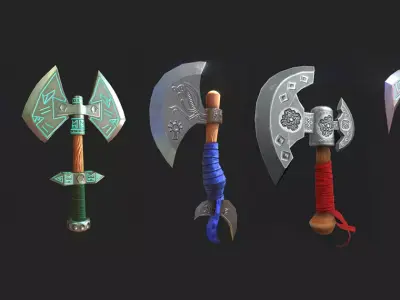 Stylised lowpoly Axe Low-poly 3D model