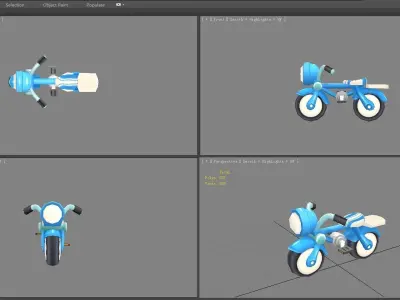 Cartoon kids bicycle Low-poly 3D model