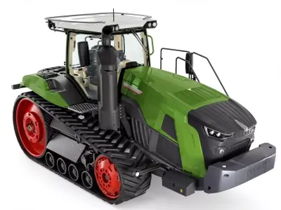 High Efficiency Tracked Agricultural Tractor Low-poly 3D model