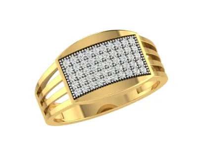Solitaire Engagement Wedding Men Ring 3D print model